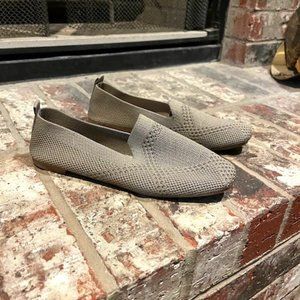 Shein Tan Knit Flats